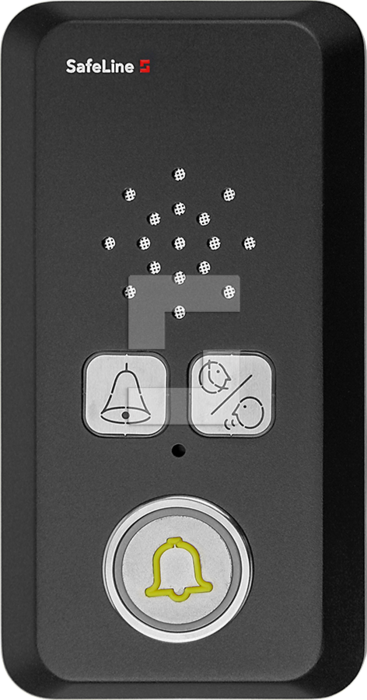 SafeLine MX3+, design for utenpåliggende montering, i mørk mattert svart med piktogramlinser og knapp (1)