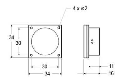 Lautsprecher, 34×34, JST 2 PIN/2 mm, 150 mm (3)