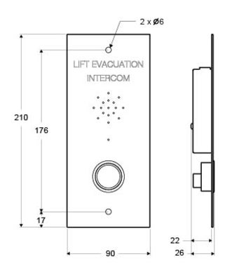 SafeLine EVAC våningsenhet med knapp, infälld (2)