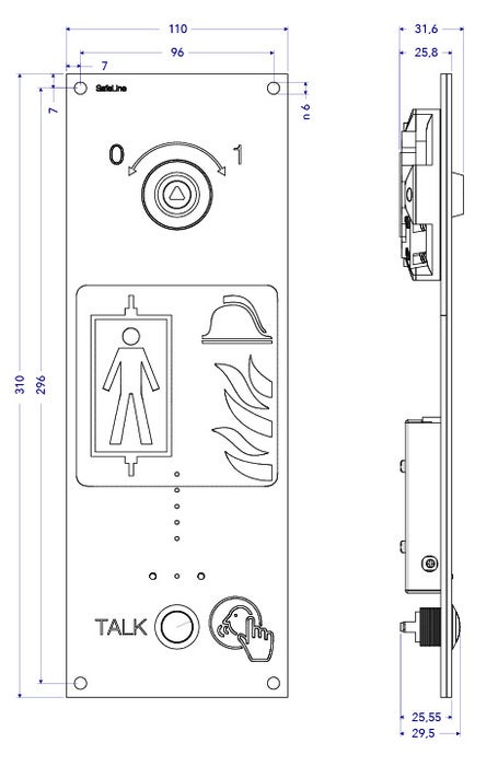 SafeLine SL6+ poste FIRE, montage encastré avec commutateur à clé (4)