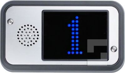 Etasjeindikator FD4-CAN, utenpåliggende med høyttaler (blått display) (1)