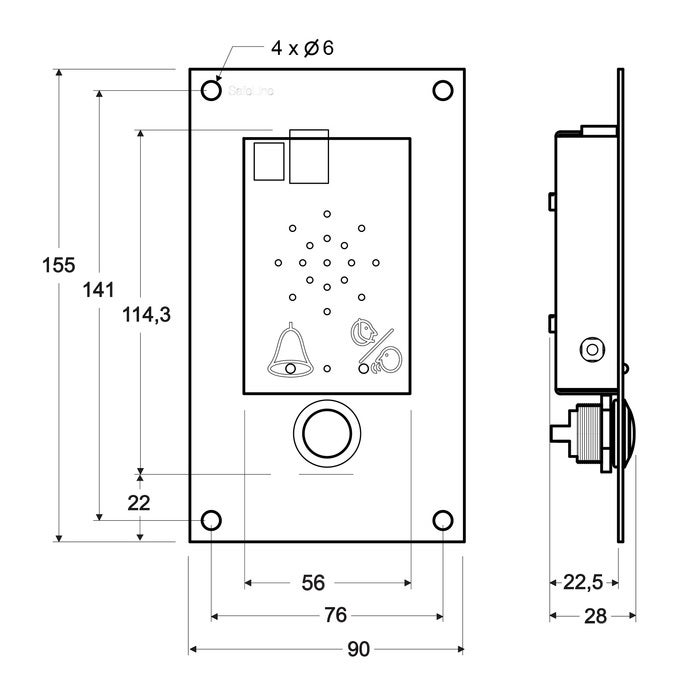 SafeLine MX2, flush mounting with LED pictograms & alarm button (3)