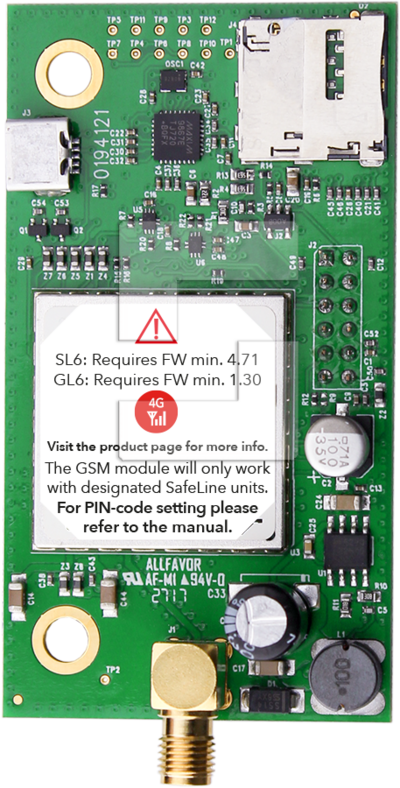 SafeLine SL6/GL6 GSM/4G instickskort, med antenn (1)